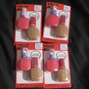 Hello Kitty Peelable Nail Polish Lot x4 New